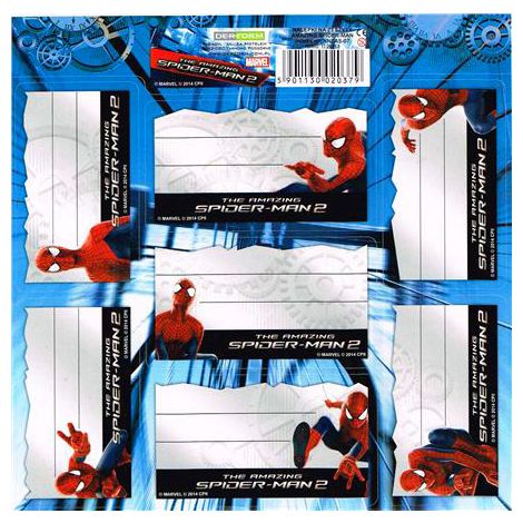 Naklejki na zeszyty Derform Spiderman, 7szt